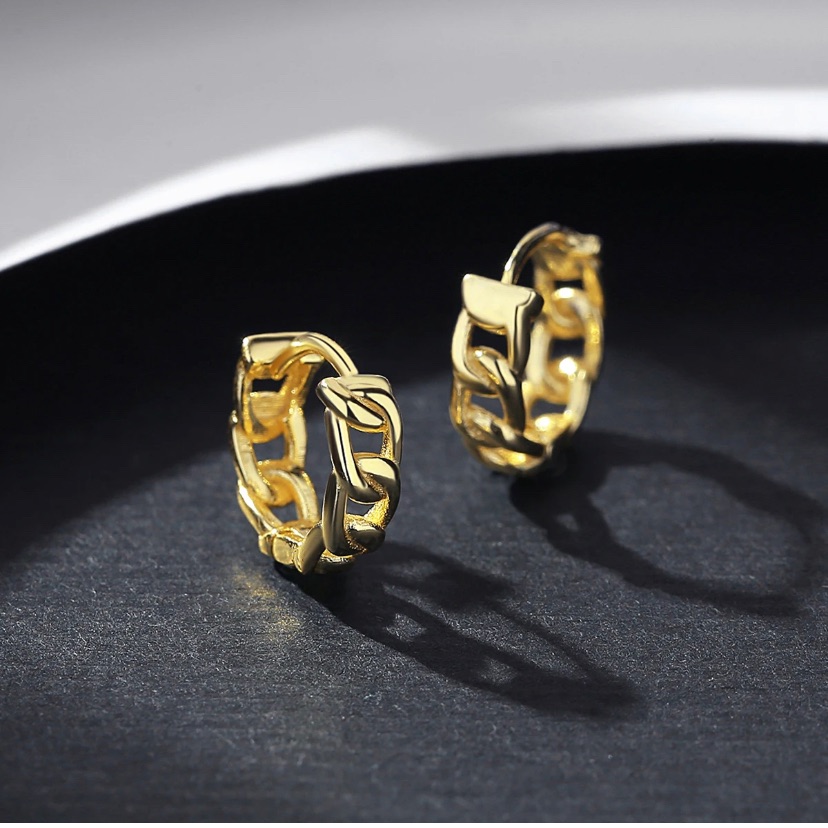Gold Knot Hoops 14kgp S925 New